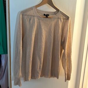 J crew metallic beige sheer sweater